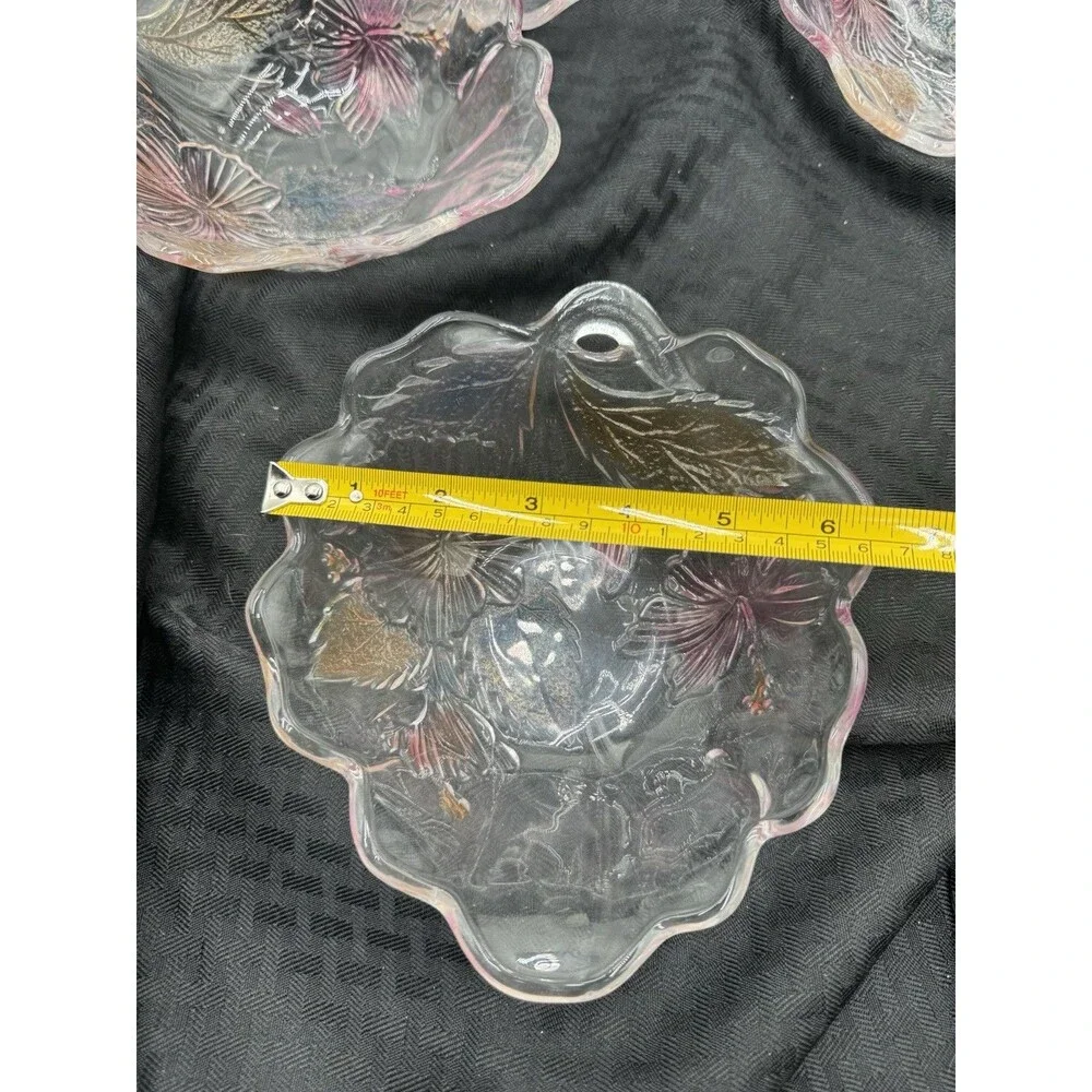 Mikasa Studio Nova Crystal Embossed Floral Pattern 8 Inch Serving Bowl & 4 Bowls